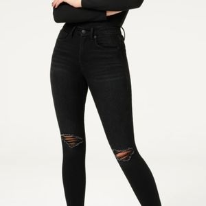 Good American good legs faded black distressed jeans size 12